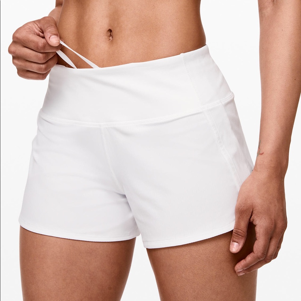 White Lululemon shorts (used) Run Times Short 4”